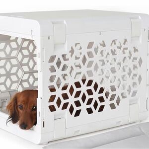 White Portable Dog Crate Carrier